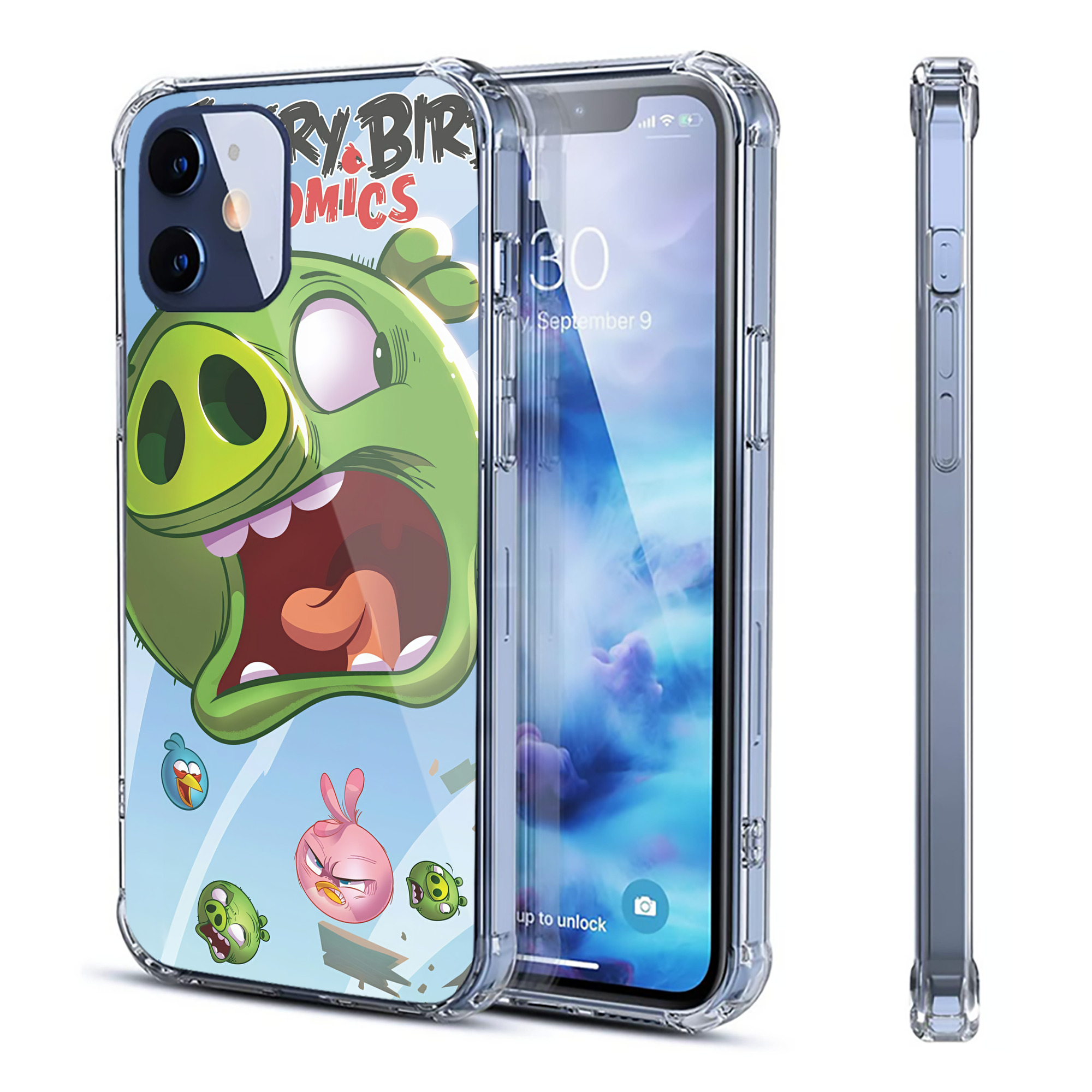 （画像用） Angry Birds アングリーバード 【iPhone 12シリーズ対応】透明スマホケース（クリアソフトケース）